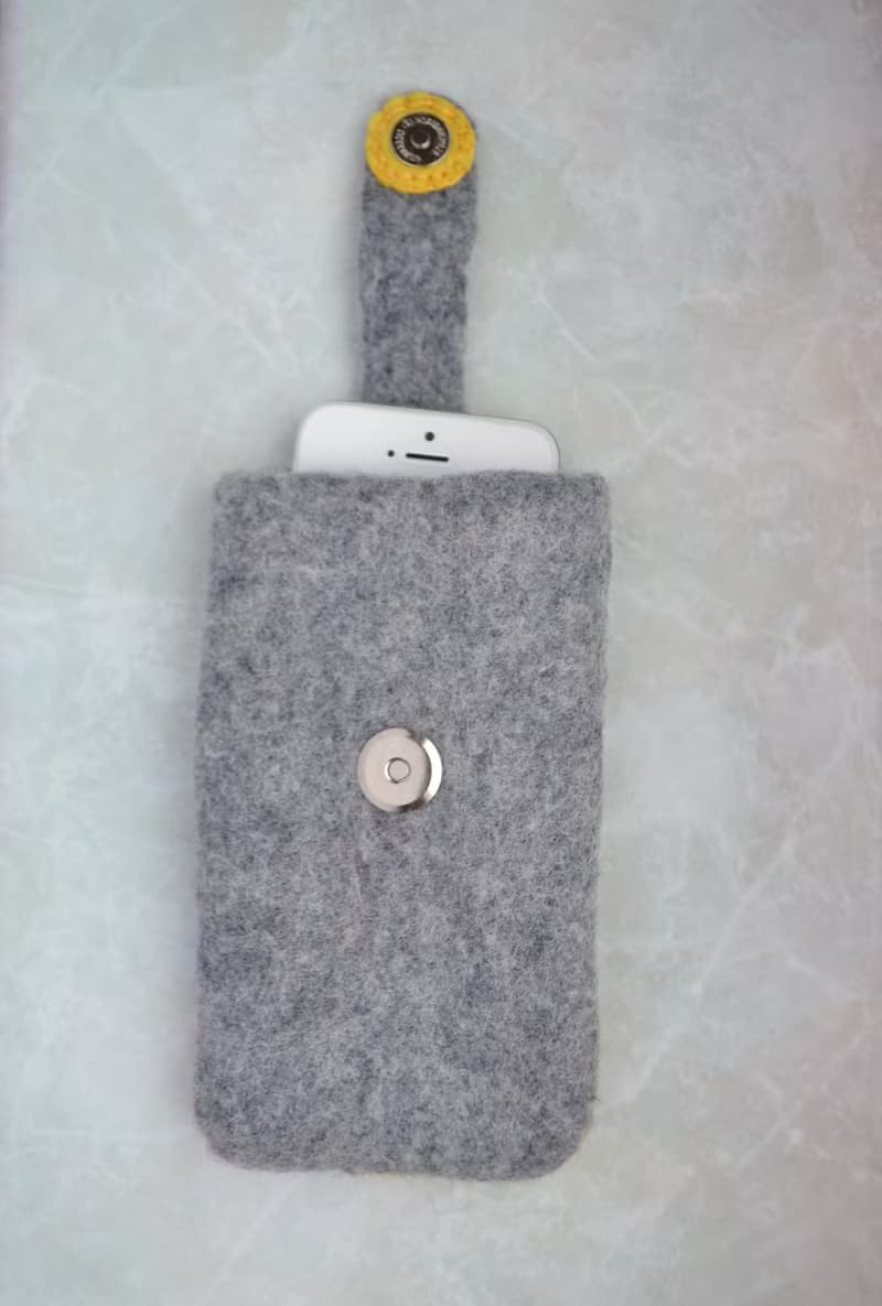 定製手機招財貓保護套毛氈純素手機袋女孩手機套