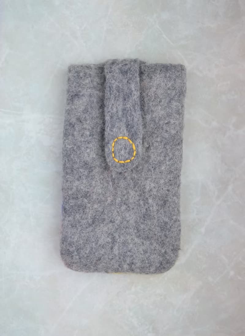 定製手機招財貓保護套毛氈純素手機袋女孩手機套