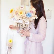 溫柔閃耀 永生花花束提盒  永生花 情人節  畢業花 太陽花