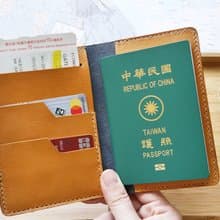 護照套 義大利牛皮手作 靛藍黑搭原皮 多色可選 免費刻字包裝