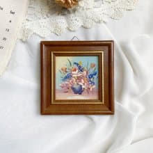 【好日戀物】德國vintage復古細緻花卉花器油畫壁掛畫框裝飾畫