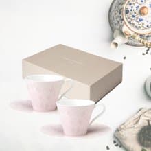 【禮物福袋】Nikko tabletop 幾何圖案 粉紅色茶杯連底碟一對套裝