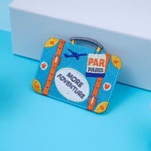 【旅行刺繡】PAR藍行李箱 (繡布貼 / 卡套)