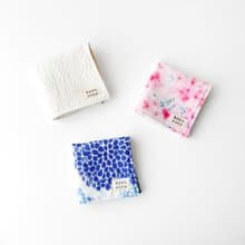 青菊と桜　３枚セット　ギフト　贈りもの　ガーゼハンカチ　リネンガーゼハンカチ　オーガニックコットン使用