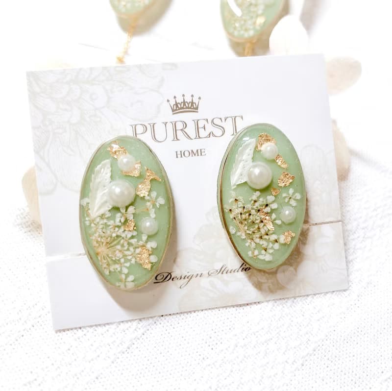 PUREST HOME 翡翠の戀 不凋花(可拆式)垂墜耳環/附禮盒