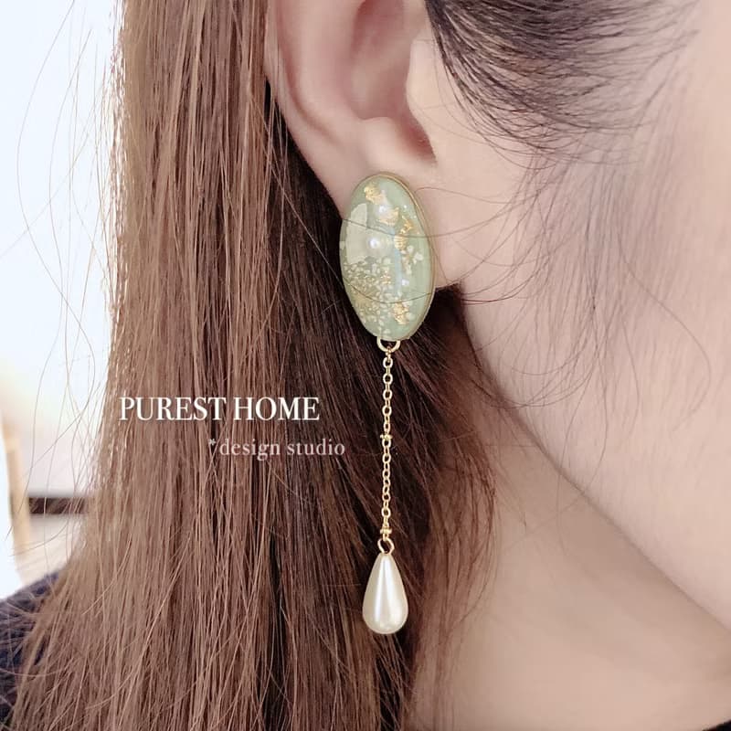 PUREST HOME 翡翠の戀 不凋花(可拆式)垂墜耳環/附禮盒