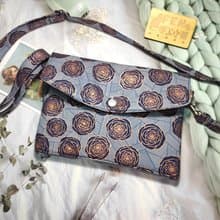 隨行包系列-美國限量棉布燙金灰底玫瑰花款隨行包拉鍊袋-散步包--