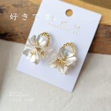 1KM幸福為題•麻花圈啞光花耳環