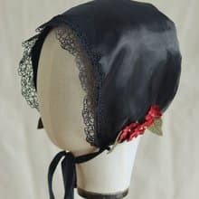 手作黑色女帽子 Bonnet