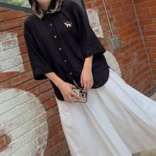 Oliver oversize linen Shirt 麻布 襯衫 Black 黑色的