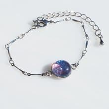 色が変わる光るガラス(きらり【白光マジック】)ブレスレット/アンクレット【長さ選べます】【受注制作】