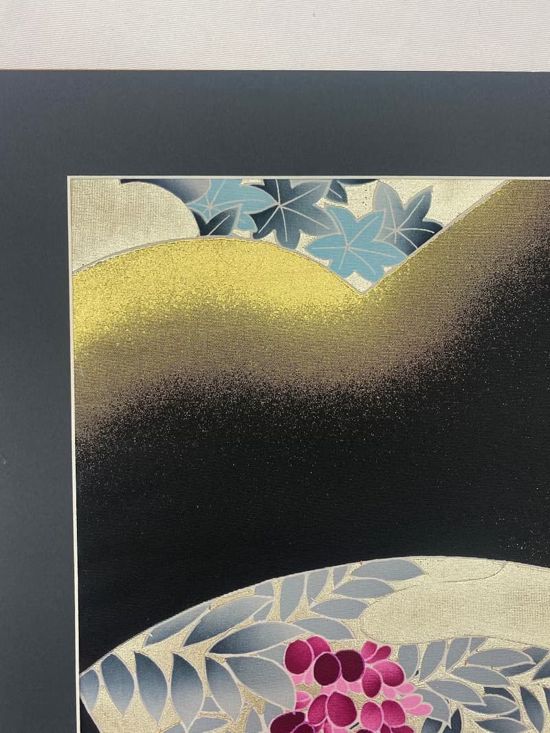 色打掛からつくるアートパネル　vintage 友禅着物 和モダン 和風インテリア プレゼント 花柄 結婚祝 新築祝 長寿祝 縁起物 額装インテリア　24