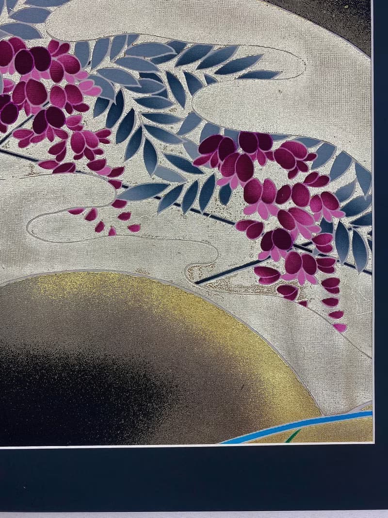 色打掛からつくるアートパネル　vintage 友禅着物 和モダン 和風インテリア プレゼント 花柄 結婚祝 新築祝 長寿祝 縁起物 額装インテリア　24