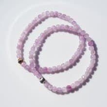 クンツァイトの一連ブレスレット　紫丁香花 ライラック