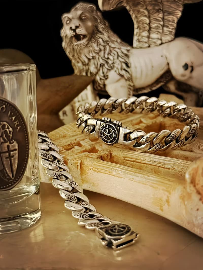 【圖騰系列】古巴手鍊/純銀/黑曜石