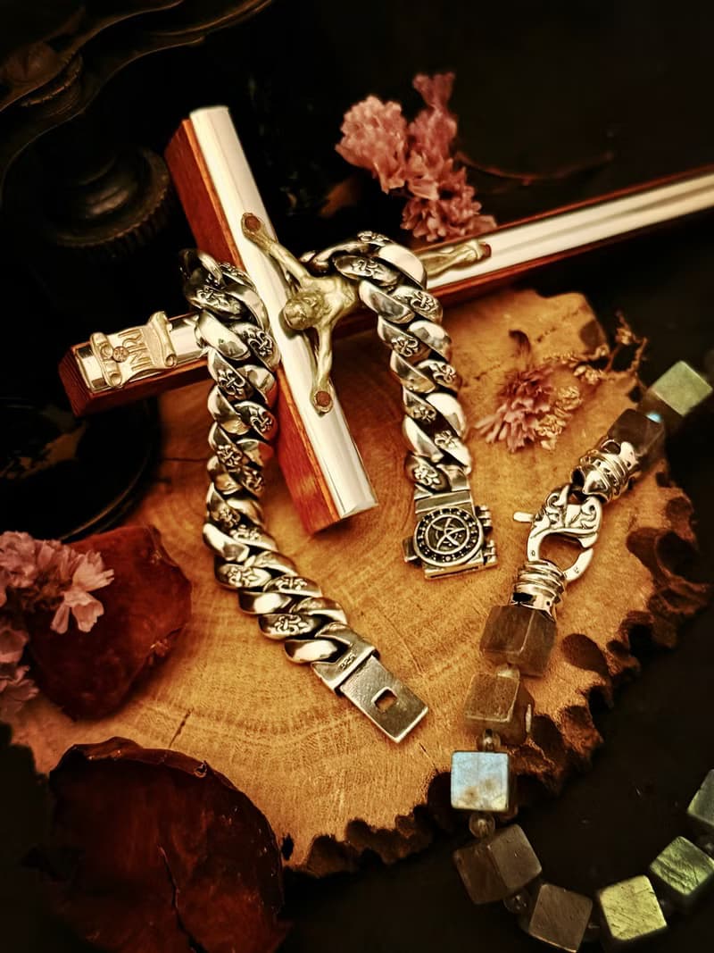 【圖騰系列】古巴手鍊/純銀/黑曜石