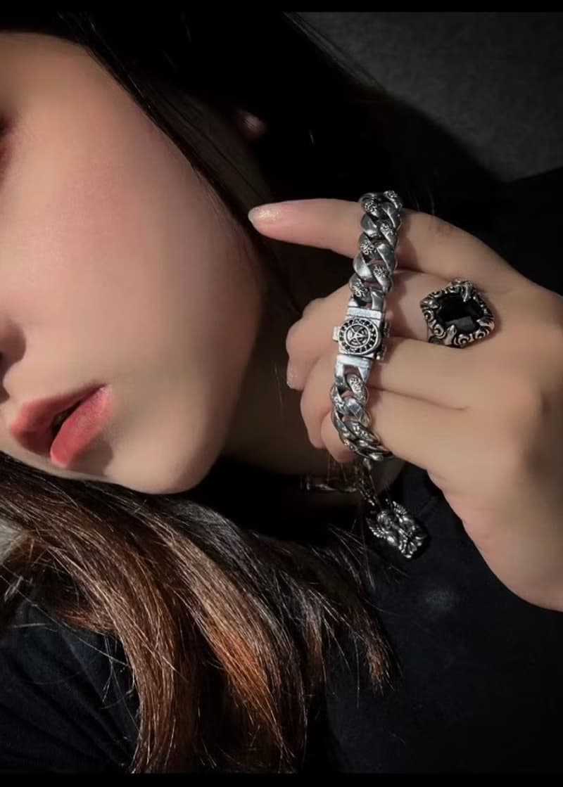 【圖騰系列】古巴手鍊/純銀/黑曜石