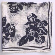 Valentino Garavani Roses Silk Scarf, 34 x 34 inches, Black Roses on Beige