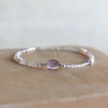 六月誕生石 珍珠 手環 紫水晶 紫玉 - 雨過天晴 -