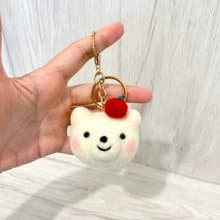 小白熊羊毛氈鑰匙圈  胸針別針 髮飾 療癒送禮 熊熊白熊 北極熊
