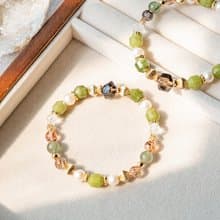 記憶寶盒 手鍊。阿富汗玉 茶晶 綠髮晶 黑金超。舒緩焦慮 招財