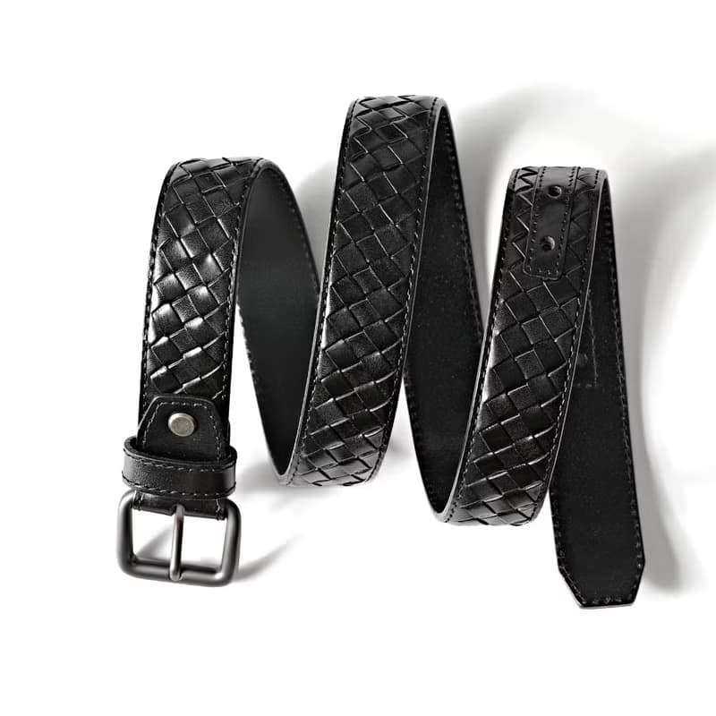 男士真皮腰帶 高檔編織皮帶 義大利植鞣革 商務休閒牛皮褲帶 禮物