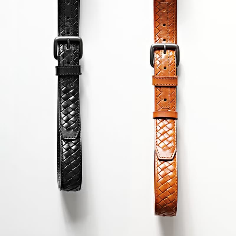 男士真皮腰帶 高檔編織皮帶 義大利植鞣革 商務休閒牛皮褲帶 禮物