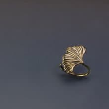 手繪系列-銀杏設計黃銅戒