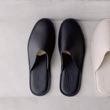 EVERYDAY OBJECT聯名蠟感牛皮室內拖鞋　夜幕黑 送禮 林果良品