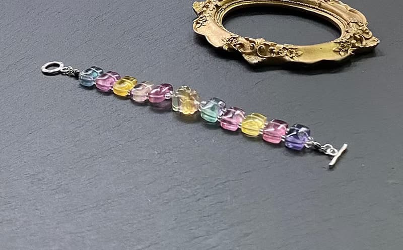 螢石 白水晶 螢石龍龜  招 財運 保平安 避邪 純銀 手鍊