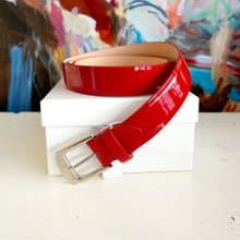 法國名牌Maison Margiela MM11紅色漆皮真皮90CM長皮帶全新未使用
