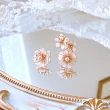 【春櫻系列-花語】樹脂水晶花耳環