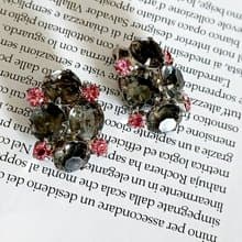 vintage jewelry  典雅墨綠萊茵 夾式耳環