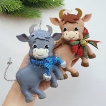 Bull christmas ornaments, barnyard Christmas tree, farmhouse christmas ornament