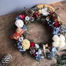 乾燥雪松聖誕花圈 森林系 花圈聖誕花圈 聖誕禮物 聖誕裝飾 交換