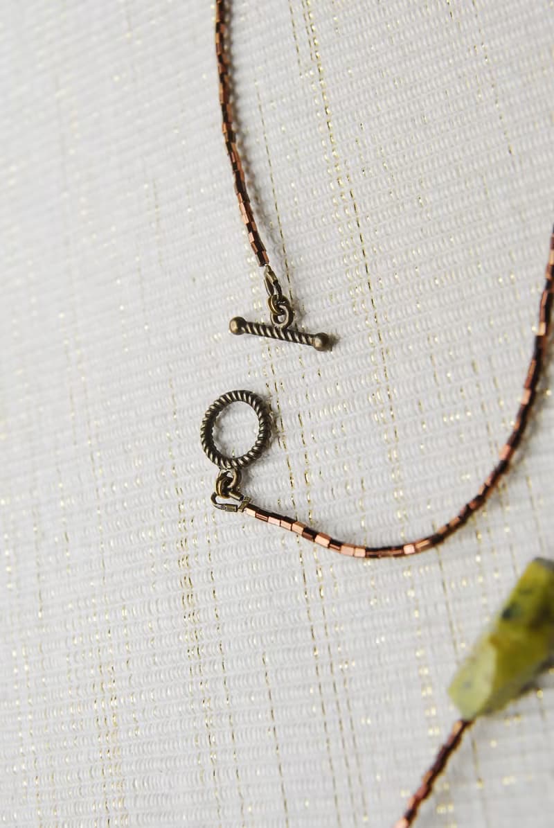 再販　ムーアカイトタンブルとアトランティサイトの秋色ネックレス