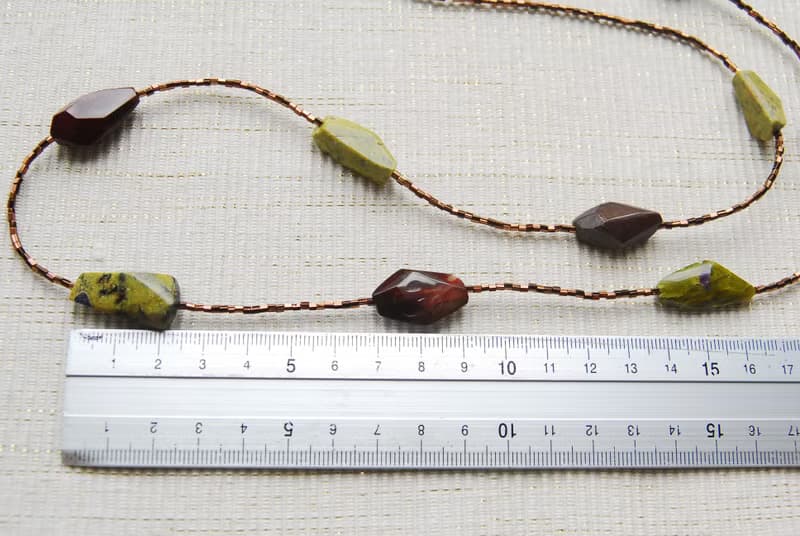 再販　ムーアカイトタンブルとアトランティサイトの秋色ネックレス