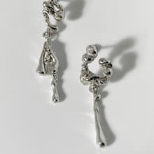 Drip earring / 淌 不對襯垂墜耳飾 (一對)