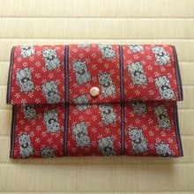 畳へりポーチ　縁起物【招き猫】　紅包　紅包ケース　赤封筒入れ　現金入れ　御朱印帳入れ　　日本製　ハンドメイド