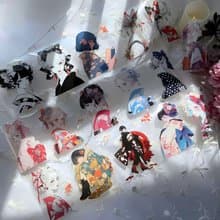 teatea.×ハル×文具女子　コラボPETテープ　和服リボンガール　リニューアル
