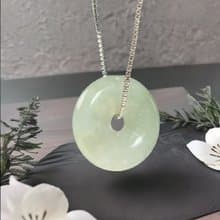 【願‧平安】冰種翡翠平安扣項鍊 | 天然緬甸玉A貨翡翠 |  送禮
