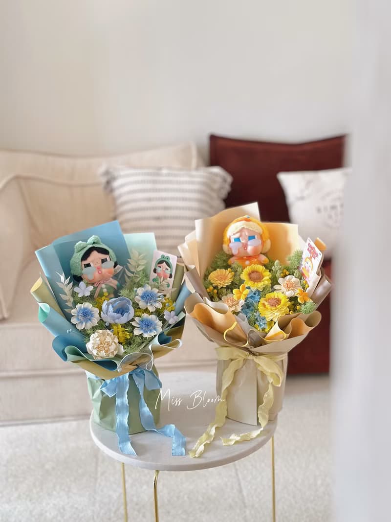 哭娃擴香永生花花束 畢業花束  情人節 告白