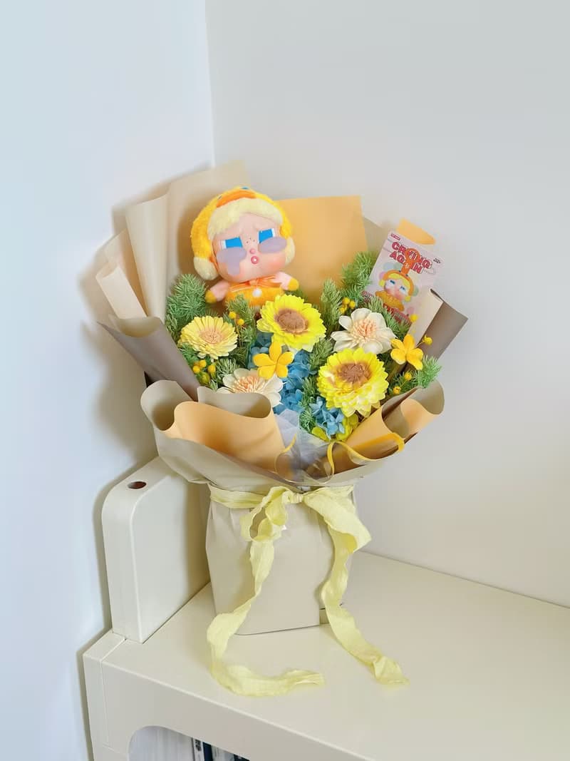 哭娃擴香永生花花束 畢業花束  情人節 告白