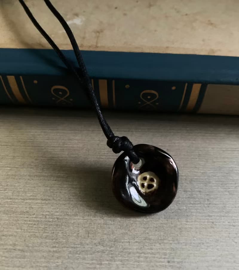 項鍊 日本白瓷  限量 自然釉色 無限看不膩色調 攝氏1350高溫燒製