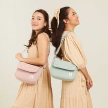 PEBBLE - nylon puffy crossbody bag (pink)