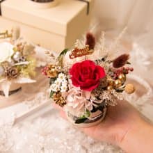 【雪花】日本永生花 乾燥花 小盆花 禮物推薦 生日 聖誕 / 共3款