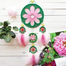 Large pink dreamcatcher, Flower, Nursery decor, Dream catcher, Botanical
