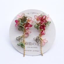 咲く花耳飾り　カーキ
