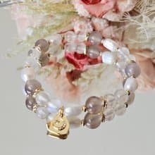 柔光似水-月光石/水晶手鍊/灰瑪瑙/天然淡水珍珠/平靜/魅力