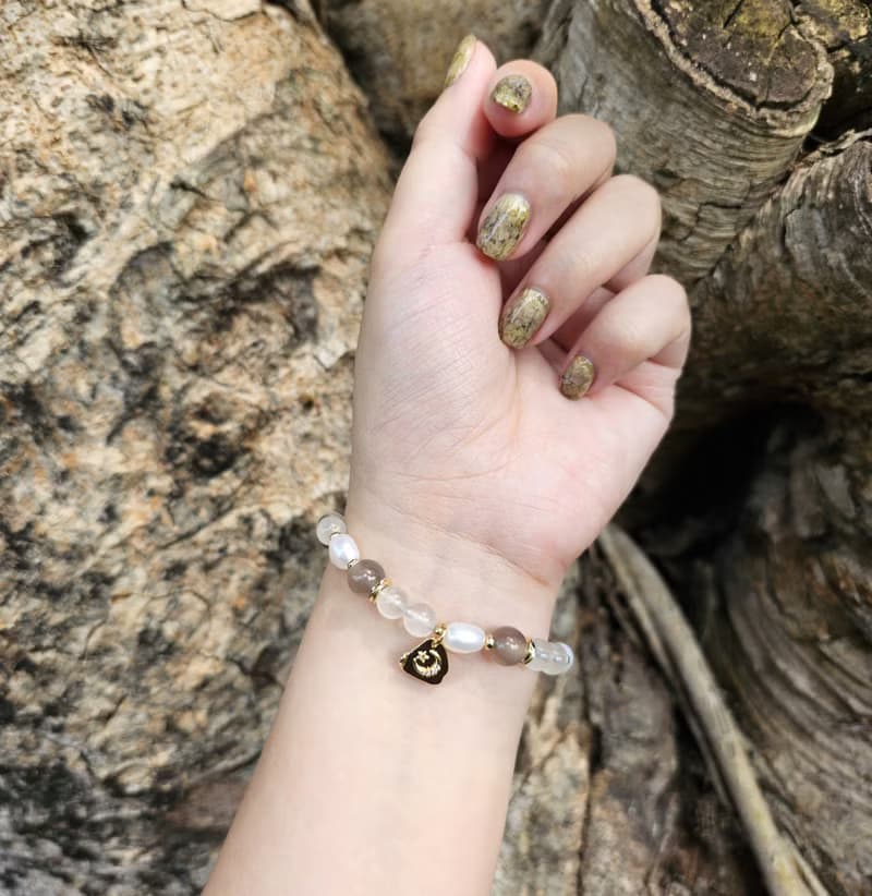 柔光似水-月光石/水晶手鍊/灰瑪瑙/天然淡水珍珠/平靜/魅力